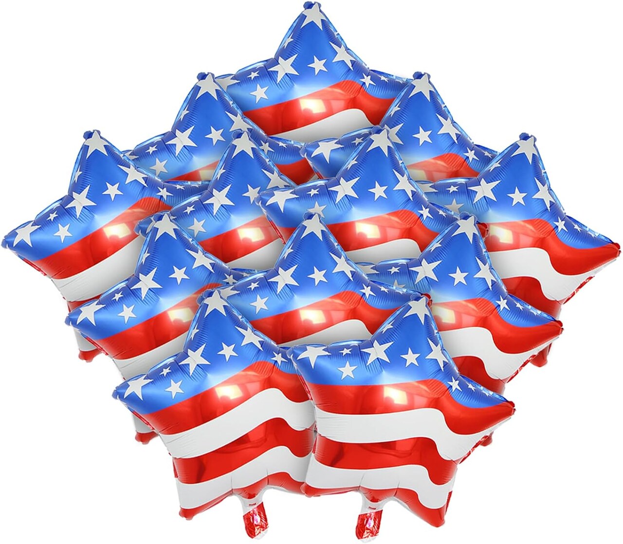 12 Pcs 4th of July Balloons American Flag Star Balloons Red White and Blue Foil Balloon Patriotic Balloon for Independence Day Party Decorations